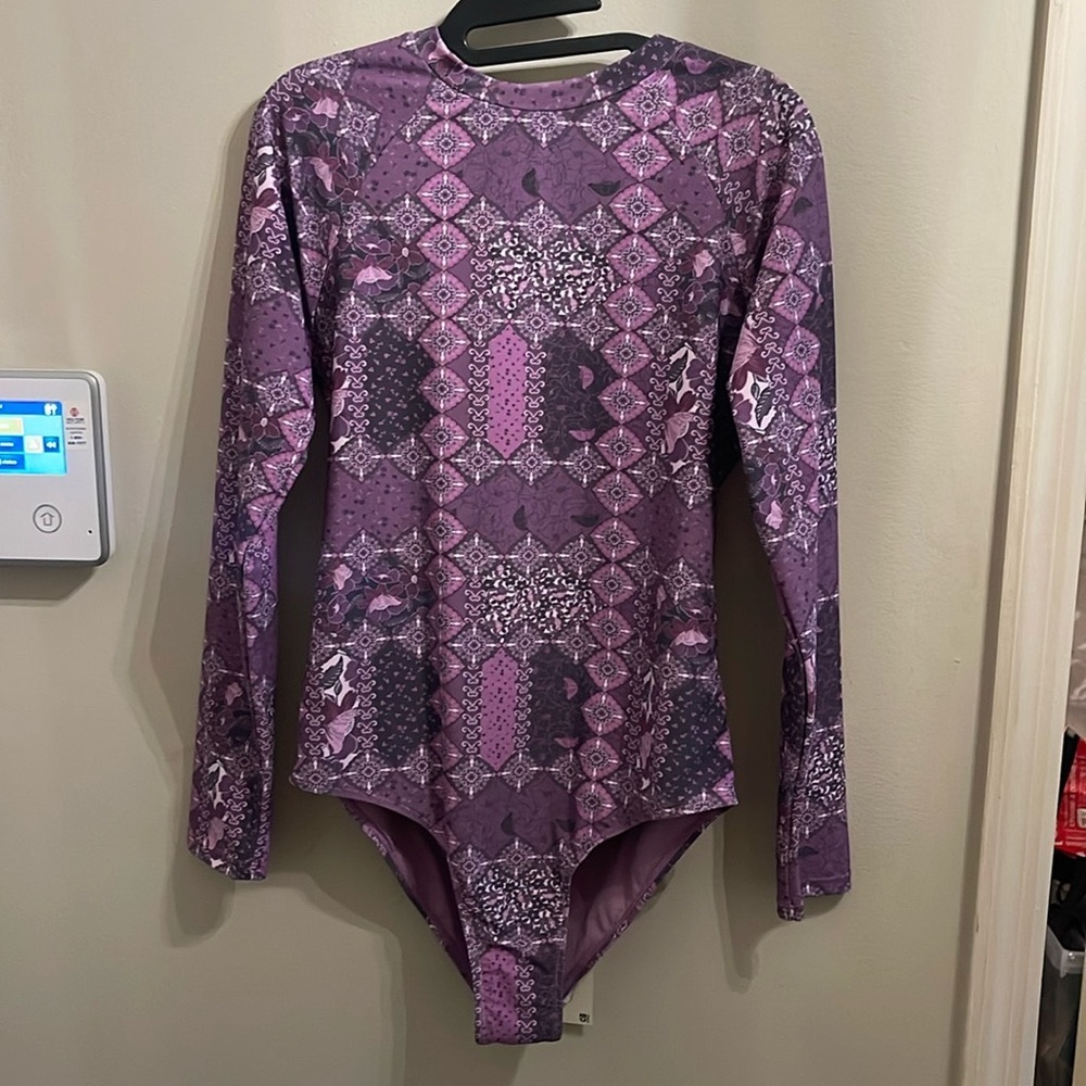 Rusty Swimwear Long Sleeve Swimsuit Purple NWT